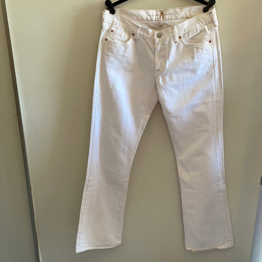 White boot cut jeans